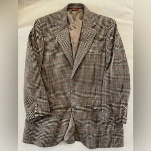 CORBIN LTD Made in USA Vintage Bold Check Print Wool Jacket in Browns Size 42 R